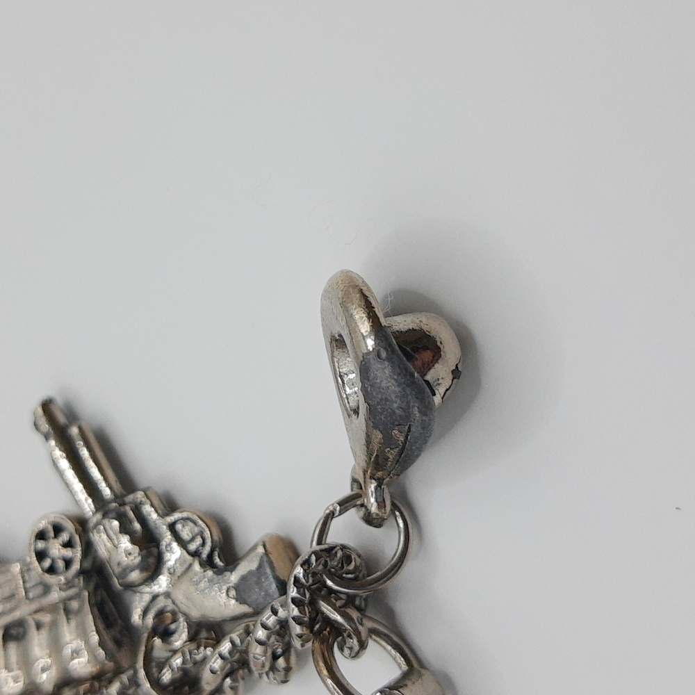 Western Southwestern Ten Charm Bracelet Boot Horse Cactus Stallion VTG *FLAWS* - Picture 11 of 17